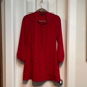 Zara Woman perfect holiday color RED dress tunic Cute cute cute AND comfy size M